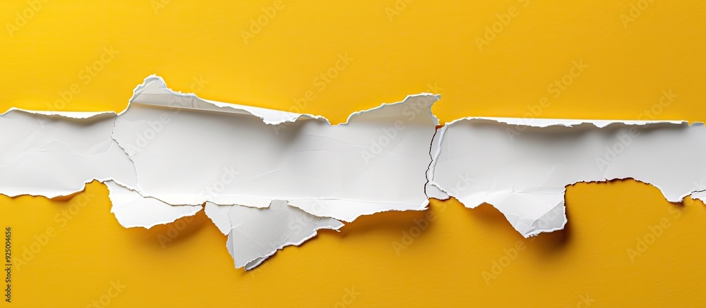 Poster a torn white paper with a money making message on a yellow backdrop serves as a symbolic image with 