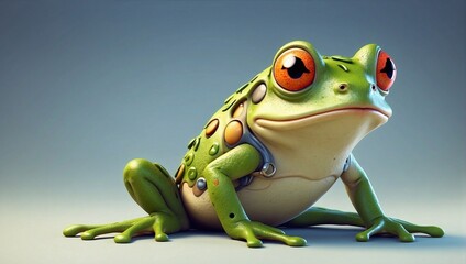 Green Frog Cartoon Frog Stylized