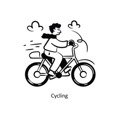 Obraz premium Cycling vector outlineStyle Design Vector Stock illustration. 