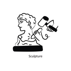 Sculpture  vector outlineStyle Design Vector Stock illustration. 