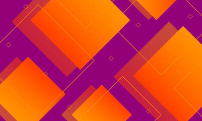 abstract purple background with orange gradient square