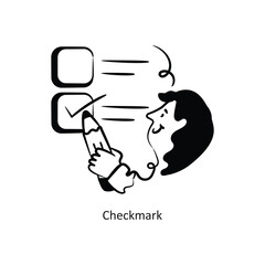 Checkmark vector outlineStyle Design Vector Stock illustration. 