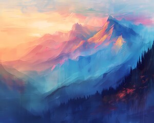 Mountain_landscape_with_a_sunset_warm_and_cool_colors