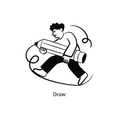 Draw vector outlineStyle Design Vector Stock illustration. 