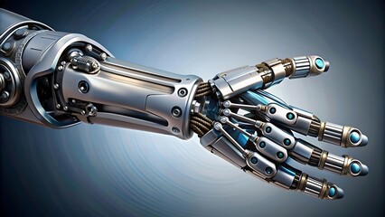 Detailed Illustration of Robotic Prosthetic, Cybernetic Limb, Advanced Technology