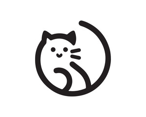 Minimal Cat Logo Vector illustration