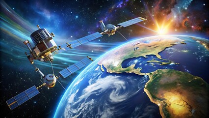 Dynamic Global Satellite Network Illustration
