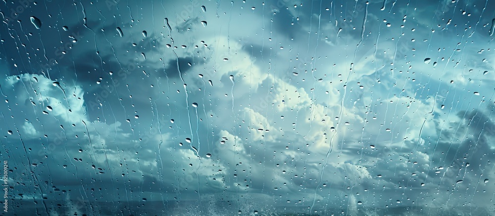 Aufkleber rain and storm clouds obscure the sky during the rainy season. copy space image. place for adding te