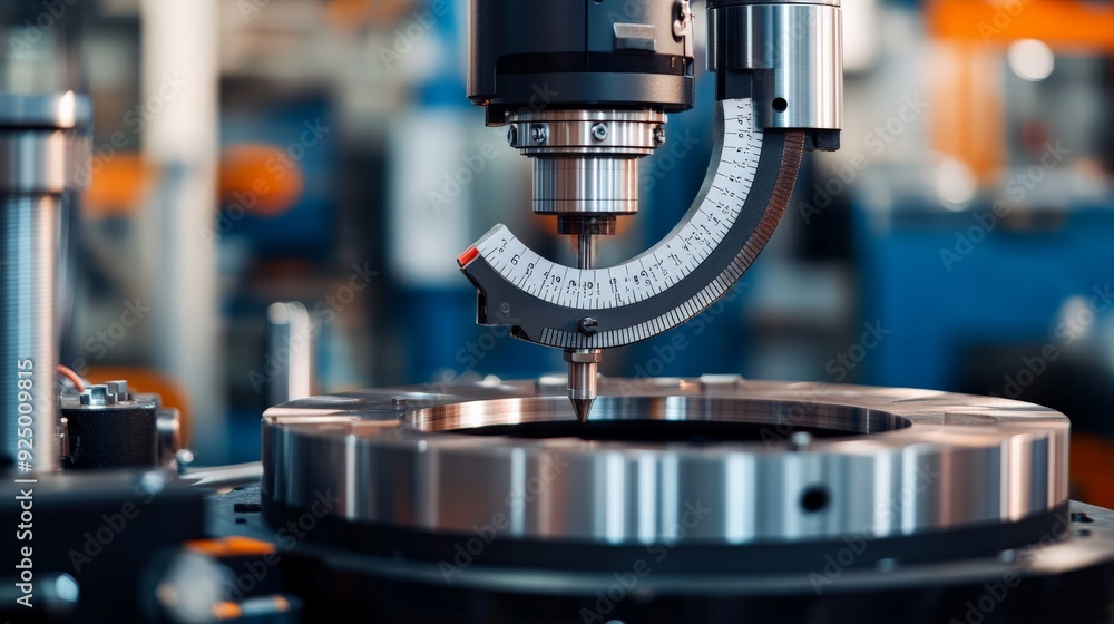Poster high-precision cnc machine tool operating in an industrial factory setting, showcasing advanced manu