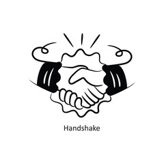 Handshake vector outlineStyle Design Vector Stock illustration. 