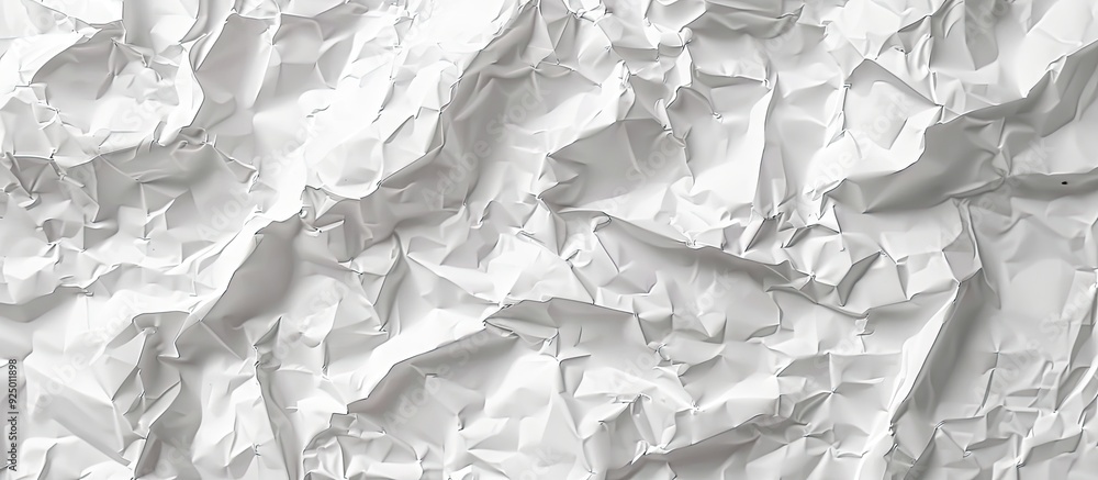 Aufkleber top view of a clean white crumpled paper texture background with copy space image