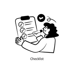 Checklist vector outlineStyle Design Vector Stock illustration. 