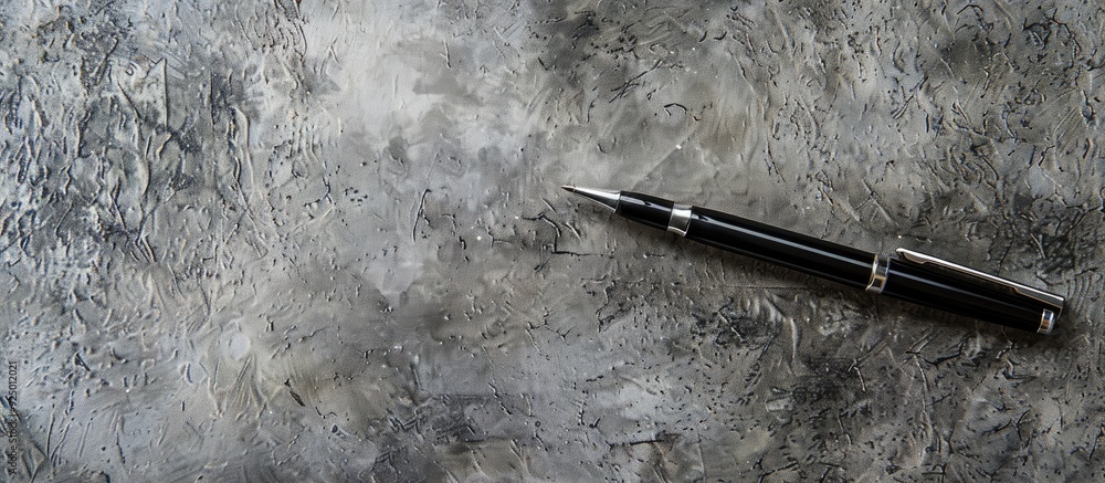 Poster pen holder displayed against a textured grey backdrop with copy space image