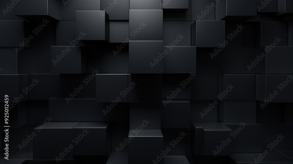 Poster abstract black cube pattern background
