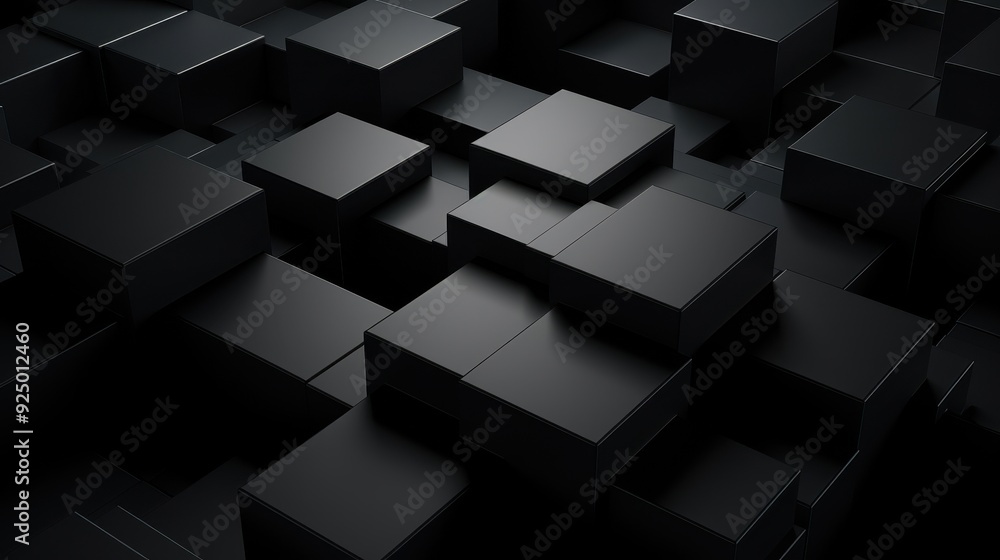 Aufkleber Abstract Black Cube Pattern
