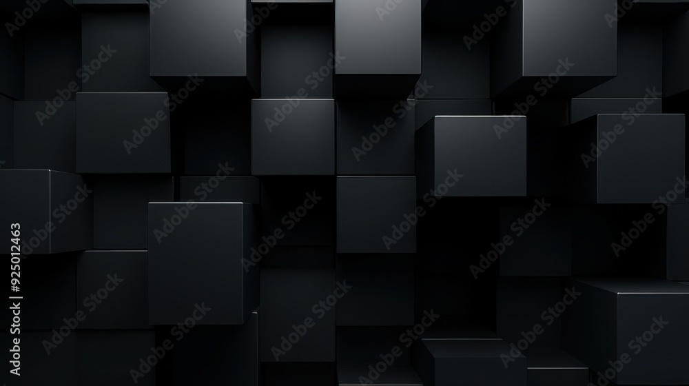 Aufkleber Abstract Black Cube Pattern Background