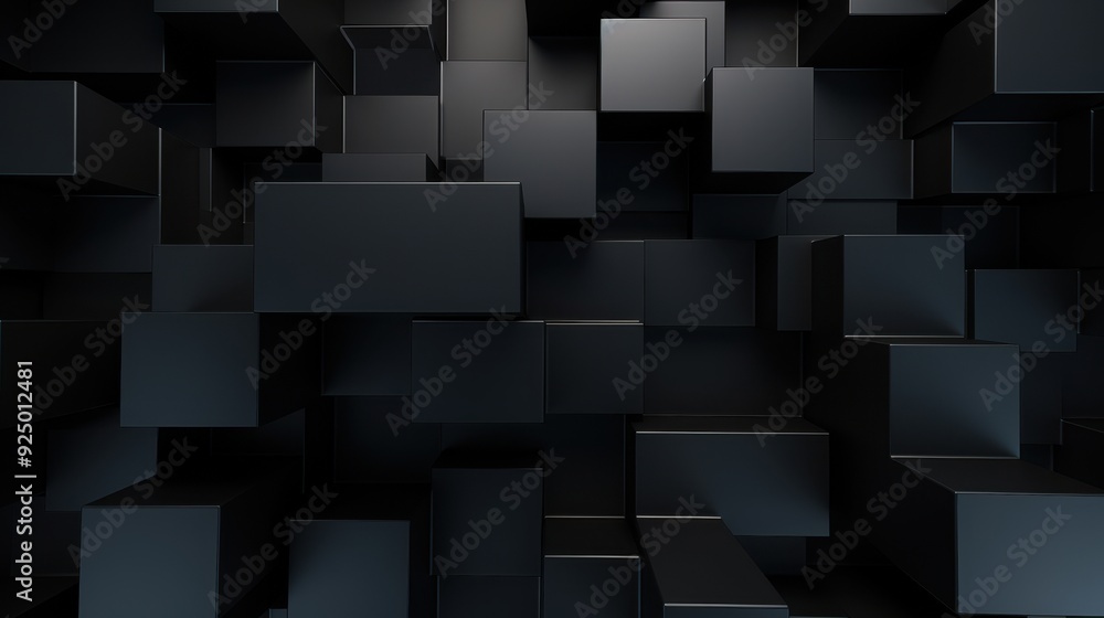 Poster Abstract Black Cube Pattern Background