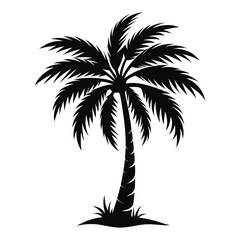Palm tree silhouette vector illustration with black and white color