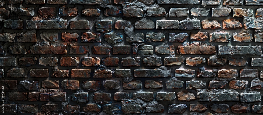 Poster a mixture of old and new bricks forming a textured brick wall perfect for design projects and presen