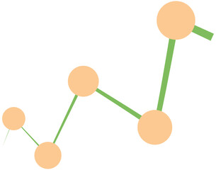 The growth chart of marketing with increase number of selling product, the graph of business analysis with highly profit