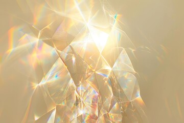 Warm background with bright iridescent sunlight flares and colorful refractions