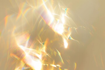 Warm background with bright iridescent sunlight flares and colorful refractions