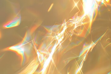 Warm background with bright iridescent sunlight flares and colorful refractions