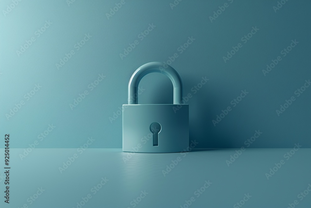 Poster a clean and minimalist 3d render of a password icon, featuring a padlock with a keyhole and smooth e