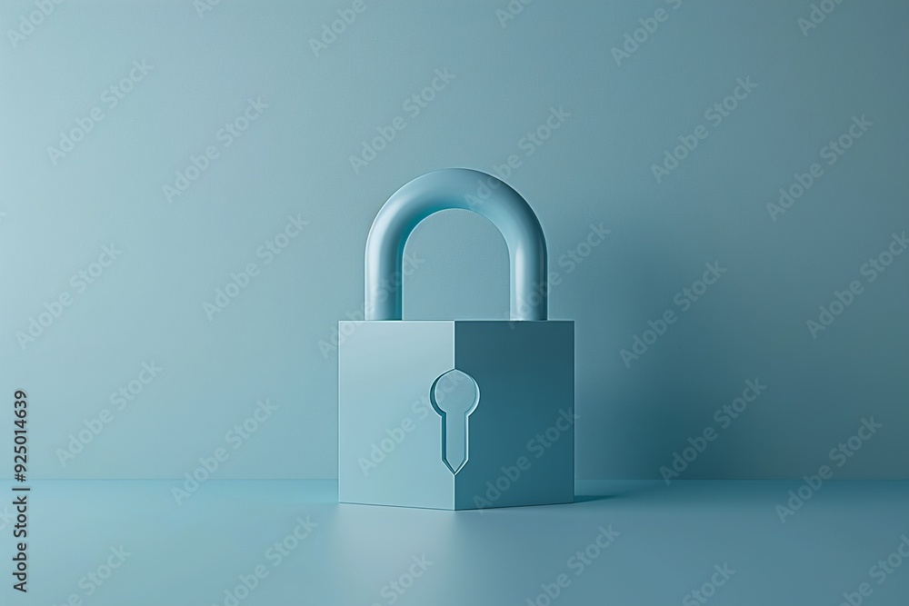 Poster a clean and minimalist 3d render of a password icon, featuring a padlock with a keyhole and smooth e