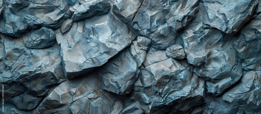 Poster detailed close up of a bluish gray stone texture pattern background with ample copy space image