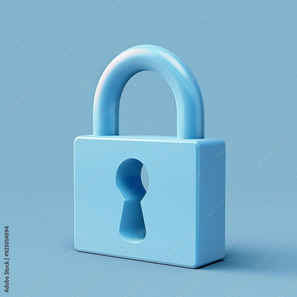Poster a clean and minimalist 3d render of a password icon, featuring a padlock with a keyhole and smooth e