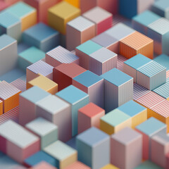 Pixel graphics pixel elements with minimalistic 3D objects, pixel graphics concept