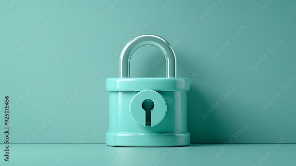 Poster a clean and minimalist 3d render of a password icon, featuring a padlock with a keyhole and smooth e