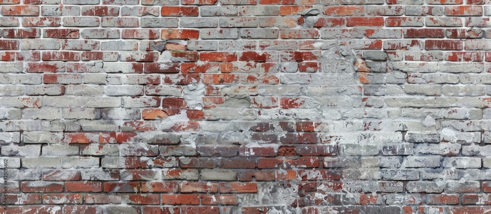 Poster a brick wall featuring a mix of old and new bricks can be used as a background for design and presen