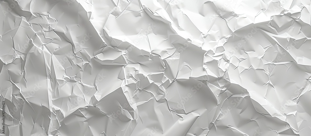 Poster background of crumpled white paper with copy space image
