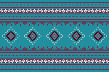 Ethnic pattern seamless pixel art for Fabric geometric ethnic pattern seamless,Pixel pattern art wallpaper Background, Design for fabric, curtain, carpet ,geometry seamless pattern art illustration
