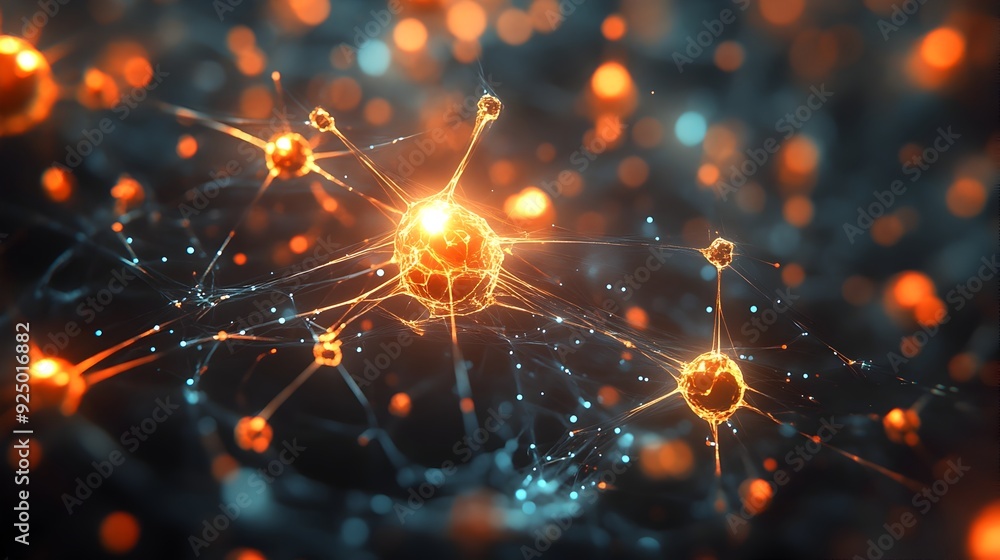 Poster conceptual 3d visualization of a futuristic quantum network