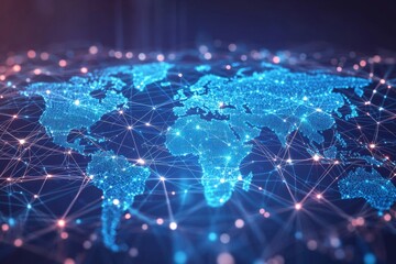 Global Digital Business Network Connection Illustration created with Generative AI