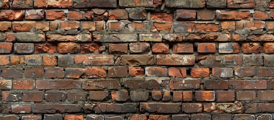 Obraz premium A combination of old and new bricks forming a brick wall ideal as a background in design and presentations with ample copy space image