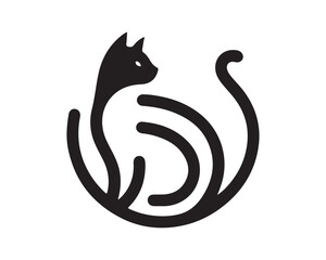 Cat head icon. Cartoon Cat face. Vector illustration. Silhouette simple. Animal Logotype concept. Cat Logo design template.