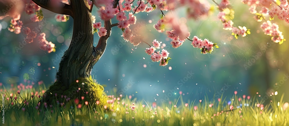 Poster capturing the essence of spring in a beautiful copy space image