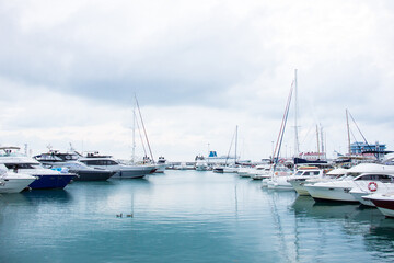 Parking for boats and yachts in the seaport