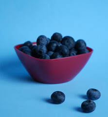Close up of blueberries, with beneficial nutrients for our organism.