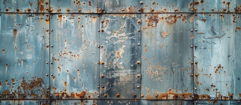 Galvanized iron wall providing a backdrop with copy space image.
