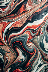 Abstract painting created by mixing and free-flowing colors