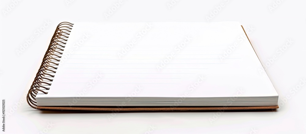 Poster white spiral binder notepad with copy space image.