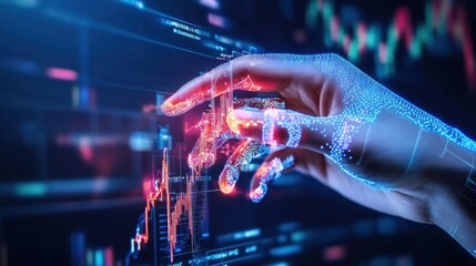 Fototapeta premium A futuristic fintech company using AI for financial analysis and predictions