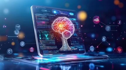 A futuristic healthcare startup revolutionizing diagnostics with AI and big data