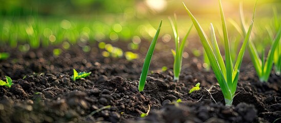 In early spring, planting onions and herbs at an agribusiness with organic agricultural land marks the start of a new planting season for agroindustry, with subsidies for farmers working on open
