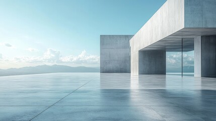 modern geometric architecture, empty space for product advertising, commercial concept